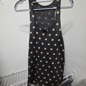 Alternative Gray Tank Top with Cream Dots